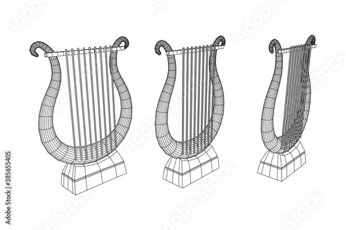 Ancient lyre or harp musical instrument