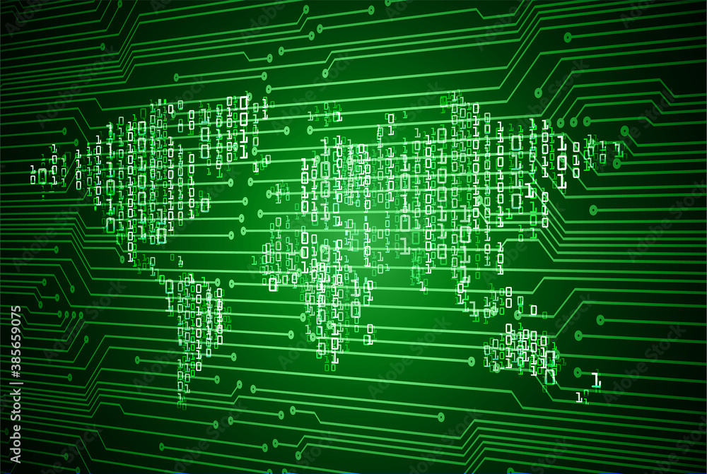 world cyber circuit future technology concept background world cyber circuit future technology concept background