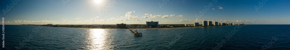Aerial panorama Deerfield Beach FL USA peir