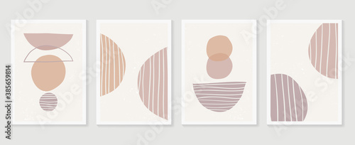 Abstract wall art vector collection. Abstract organic shape Art design for poster, print, cover, wallpaper, Minimal and natural wall art. Vector illustration.