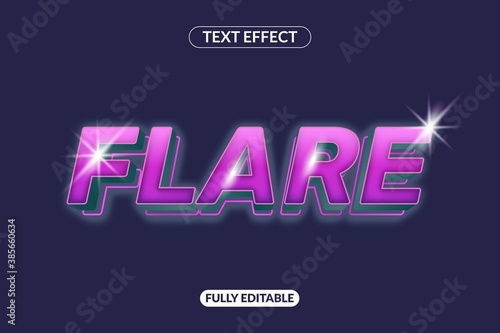 Text Effect purple flare shine for advertising, social media branding, Title and many More