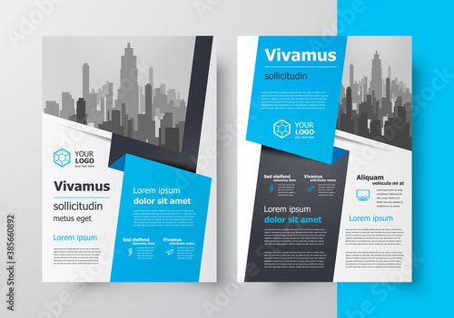 Flyer brochure design template blue