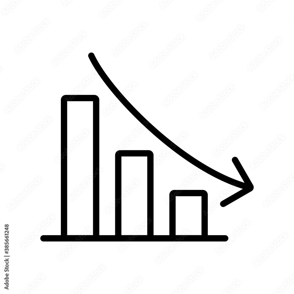 Finance loss icon simple outline design. business icon design Finance loss icon simple outline design. business icon design