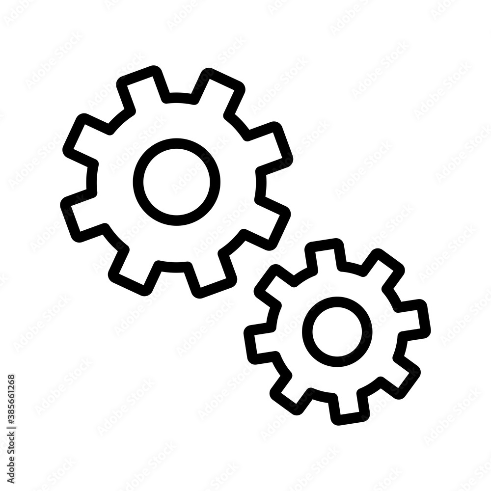 Process icon simple outline design. business icon design. gear icon