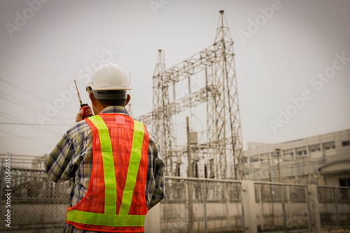Electrical technician Working at the power station