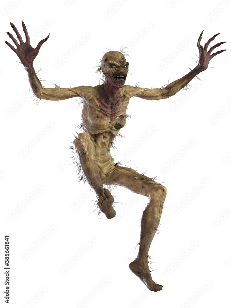 Straw man scarecrow monster isolated on white background 3d illustration Straw man scarecrow monster isolated on white background 3d illustration
