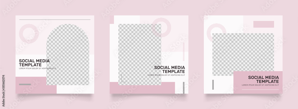 social media template fashion banner for digital marketing and sale promo. fashion banner advertising. clean pink white promotional mock up photo vector frame illustration