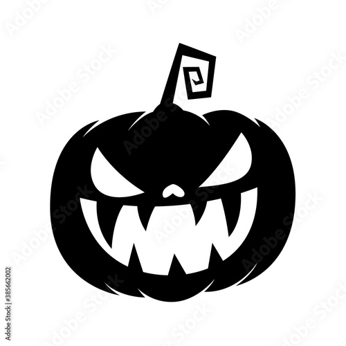 Illustration of scary halloween pumpkin. Design element for poster,card, banner, sign, emblem. Vector illustration