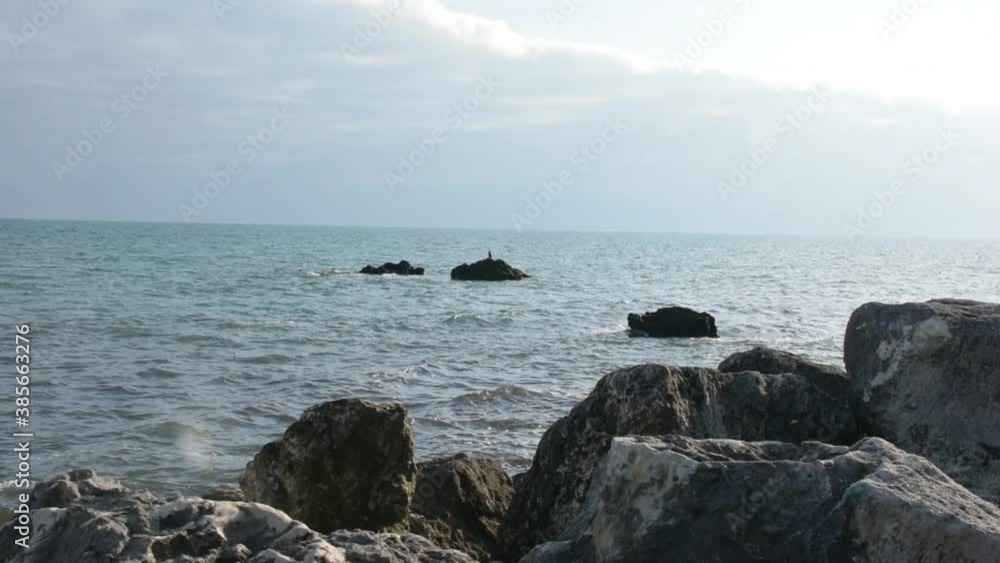 Black Sea at sunset by the Bulgarian shoreline. Black Sea at sunset by the Bulgarian shoreline.