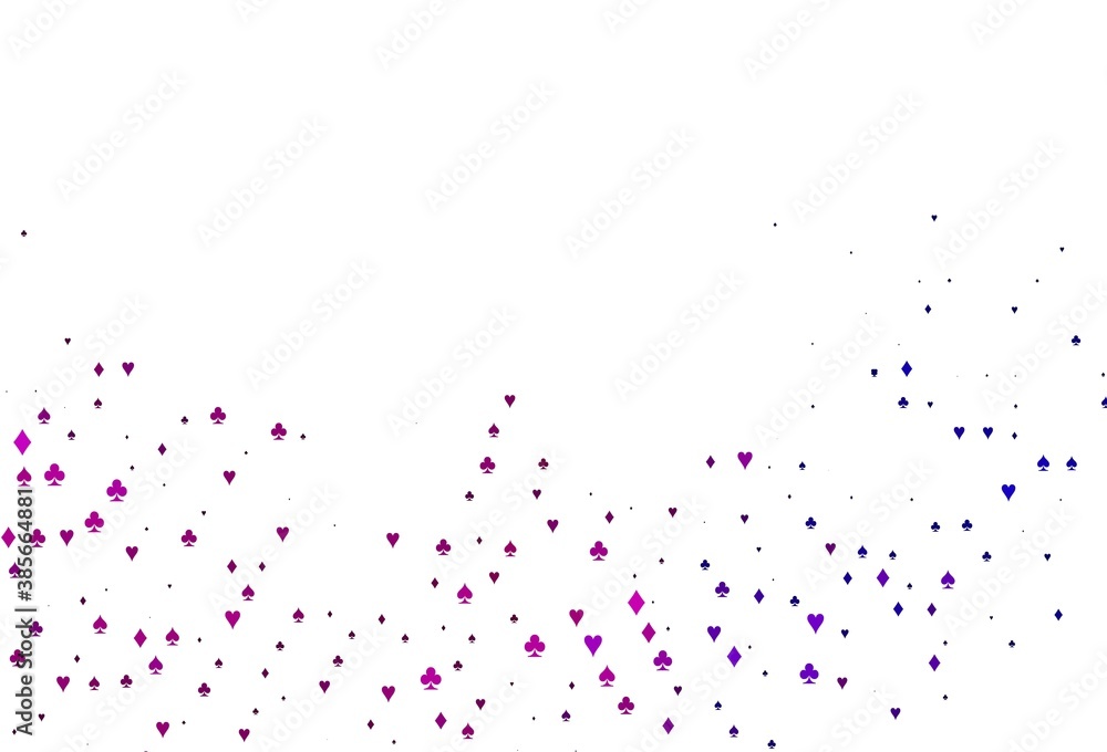 Light Purple vector pattern with symbol of cards.