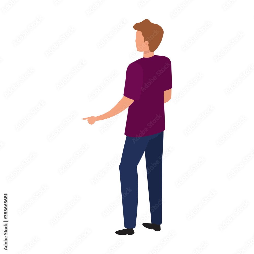 man cartoon of back design, Boy male person people human social media and portrait theme Vector illustration