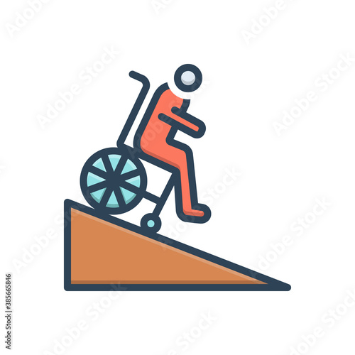 Color illustration icon for ramp