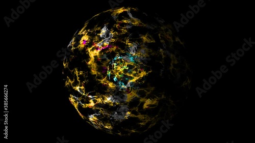 Abstract aqua core visualization wave technology digital gold energy sphere surface and waveform water outside, upgrate core in the end photo