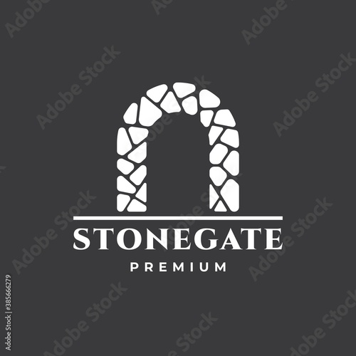 creative gate logo design vector template. retro tunnel gate symbol	