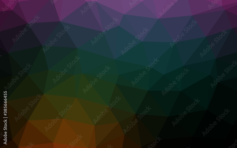 Fototapeta premium Dark Multicolor, Rainbow vector triangle mosaic template.