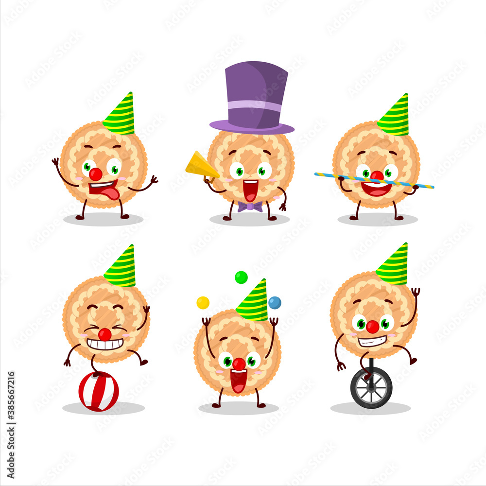 Cartoon character of potatoes pie with various circus shows Cartoon character of potatoes pie with various circus shows