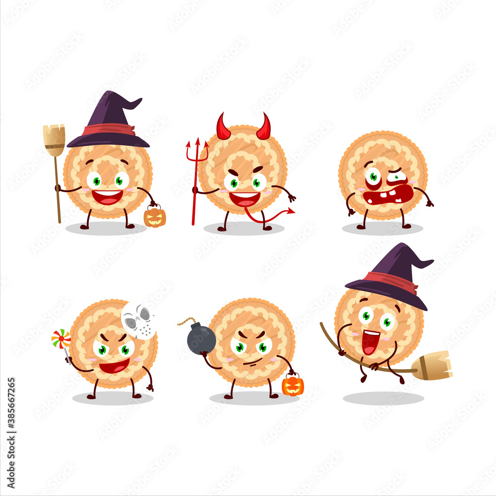 Halloween expression emoticons with cartoon character of potatoes pie Halloween expression emoticons with cartoon character of potatoes pie