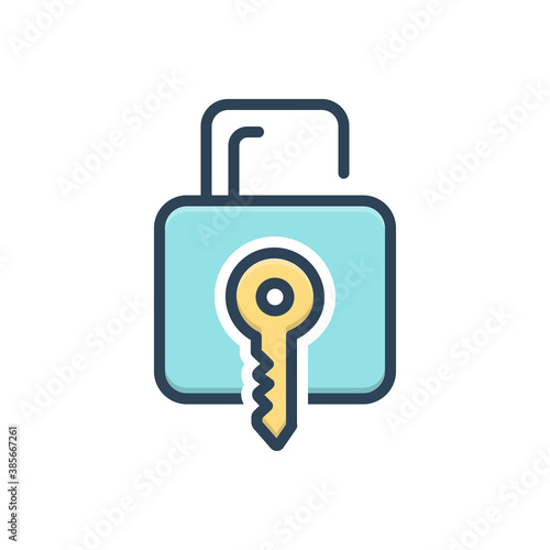 Color illustration icon for keylock