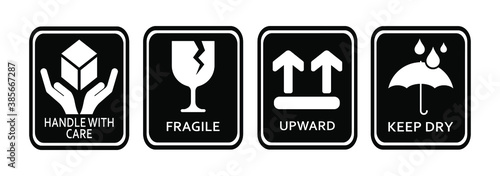 cargo icon set on white background	