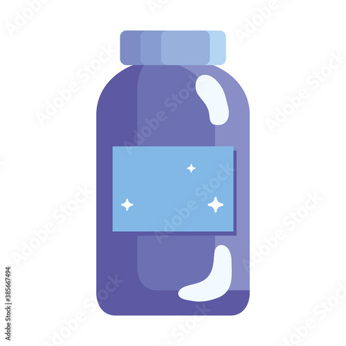 sleeping pills jar design, insomnia and night theme Vector illustration