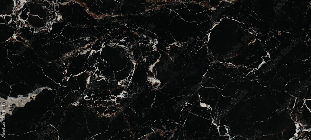 Glossy marble texture background, luxurious black agate marble texture with brown veins, polished quartz stone background, natural breccia marble for ceramic wall and floor tiles.
