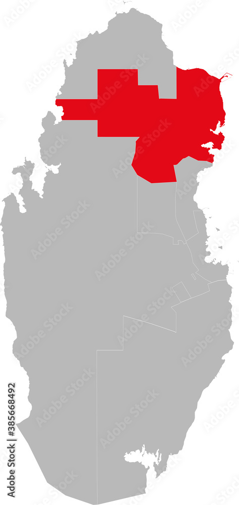 Obraz premium Al Khor and Al Thakhira Province Map isolated on Qatar map. Geographical backgrounds.