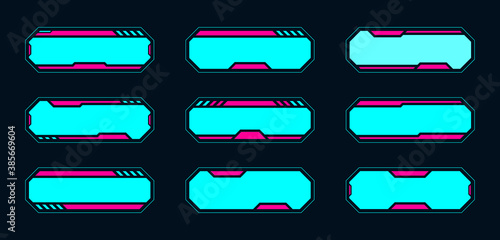 Futuristic frame hud design for the digital game online.