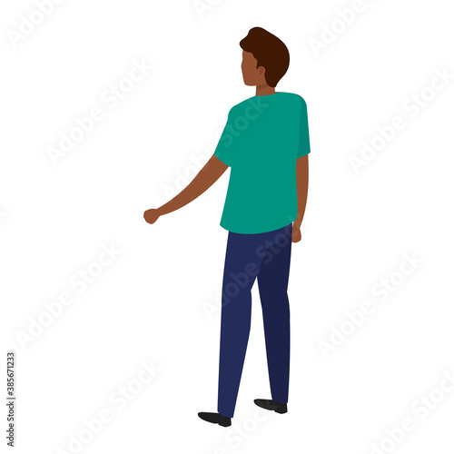 black man cartoon of back design, Boy male person people human social media and portrait theme Vector illustration