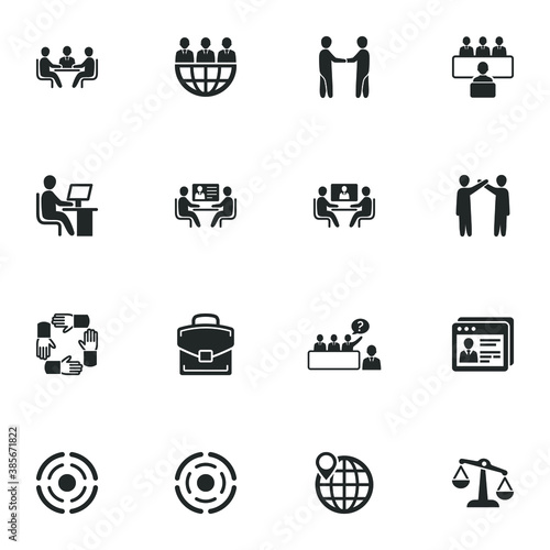 Business cooperation icons