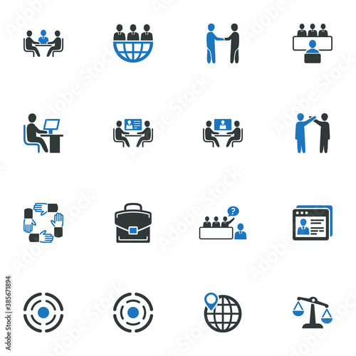 Business cooperation icons