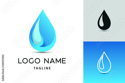abstract waterdrop vector logo icon template. Aqua, petroleum, oil and gas business or company