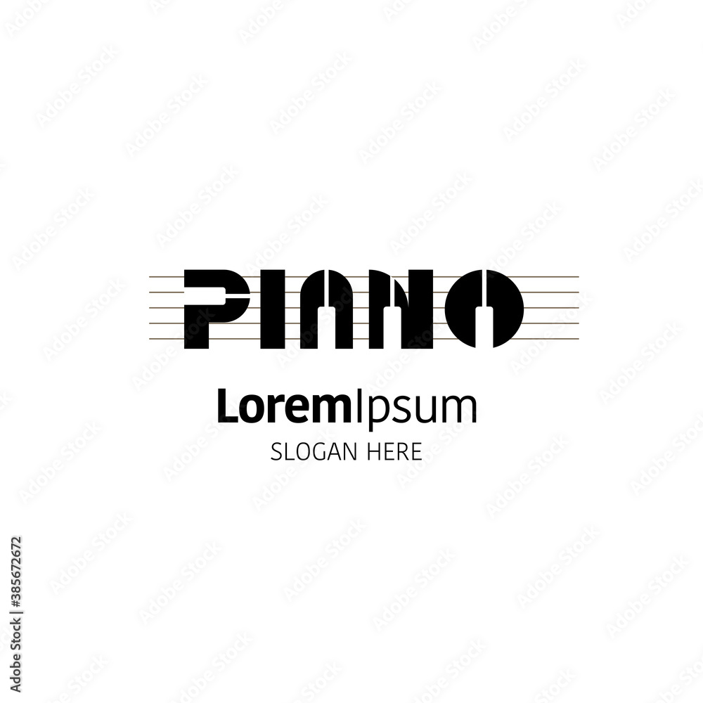 Fototapeta premium Vector piano logo design template