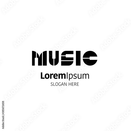 Vector music logo design template with piano keys