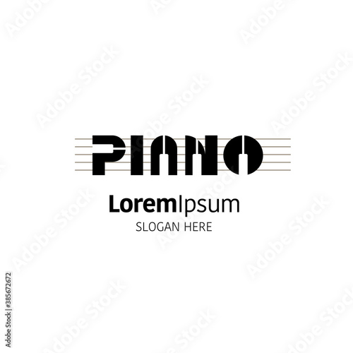 Vector piano logo design template