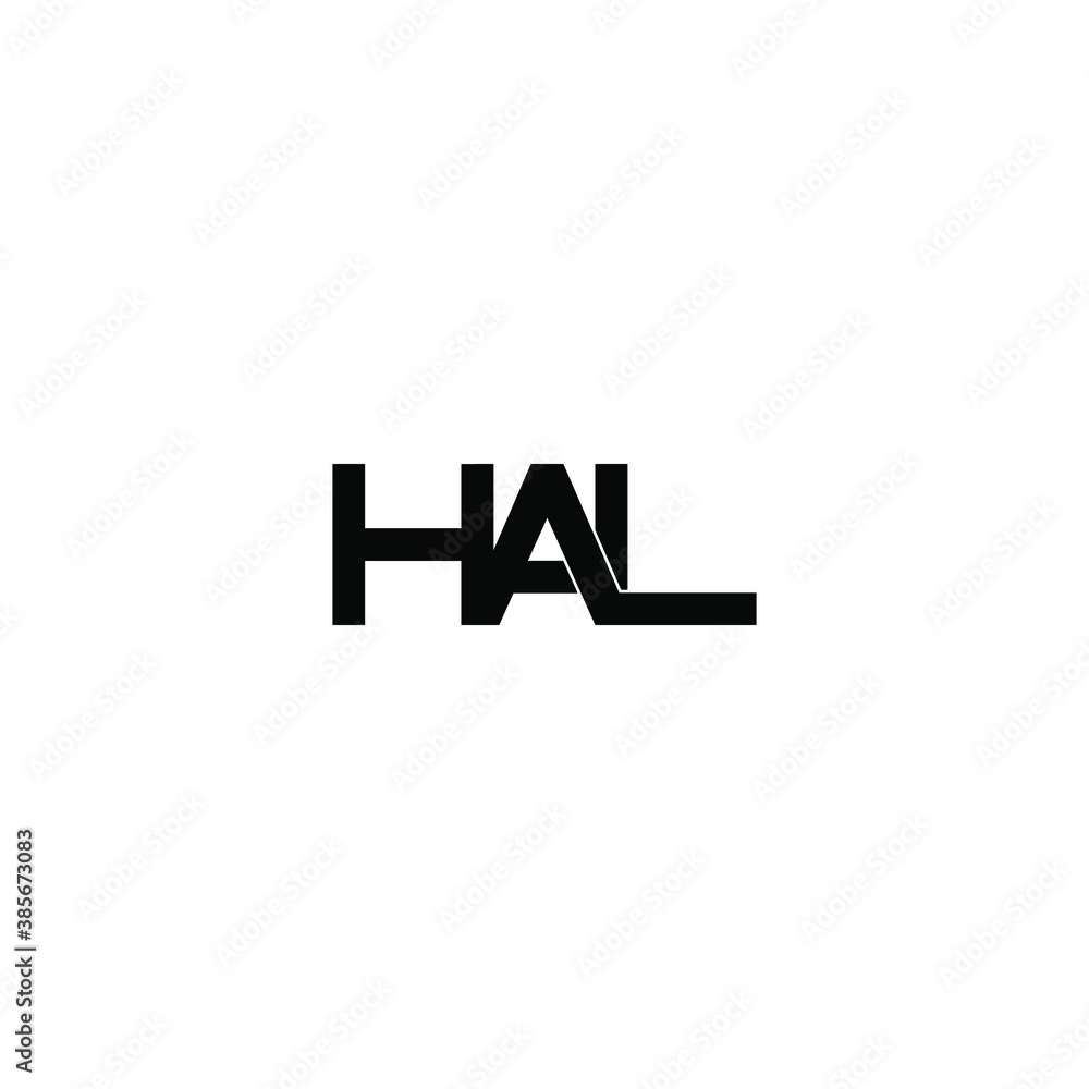 hal letter original monogram logo design hal letter original monogram logo design
