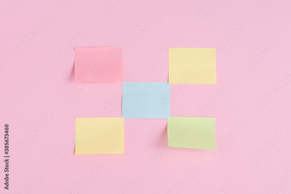 Stickers for notes on a pink background. Minimalism Stickers for notes on a pink background. Minimalism