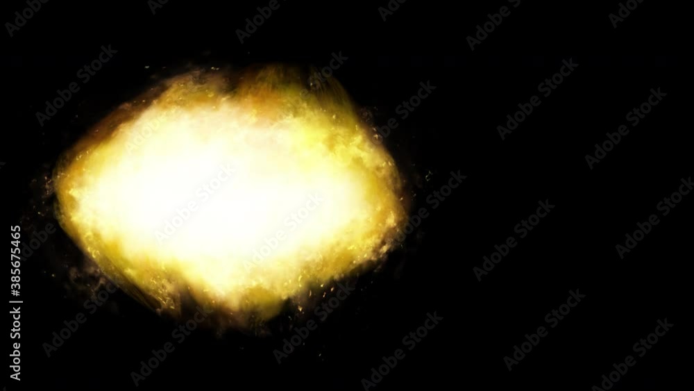 Left side shot of simple classic rifle gun muzzle flash with alpha