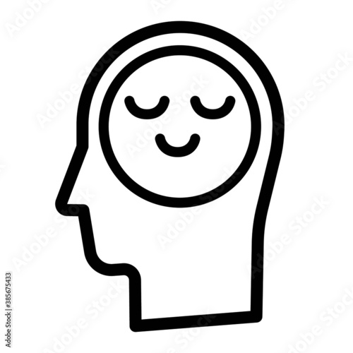 Vector high quality happiness icon isolated on white background - Mental health concept flat style EPS10 illustration 