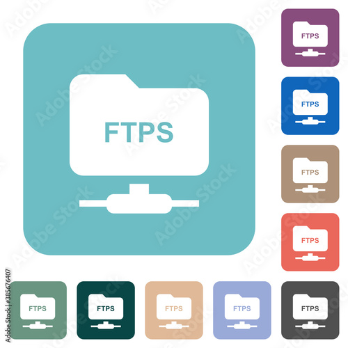 FTP over ssl rounded square flat icons