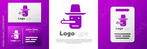 Logotype Pinocchio icon isolated on white background. Logo design template element. Vector.