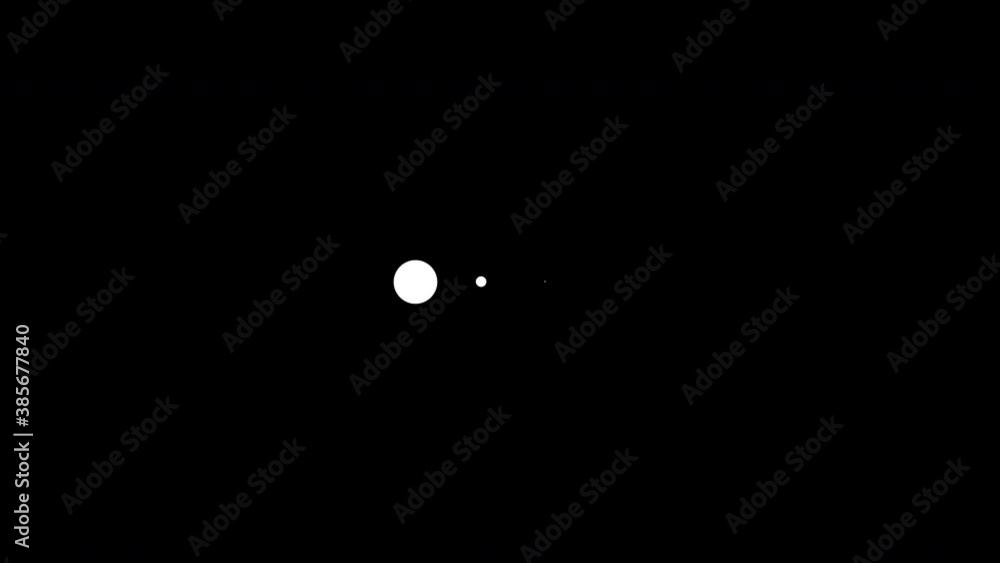 Abstract animation of three dot circles blinking in one row on the black background. Animation. Spinning black circles or dots creating the effect to animation pattern Abstract animation of three dot circles blinking in one row on the black background. Animation. Spinning black circles or dots creating the effect to animation pattern