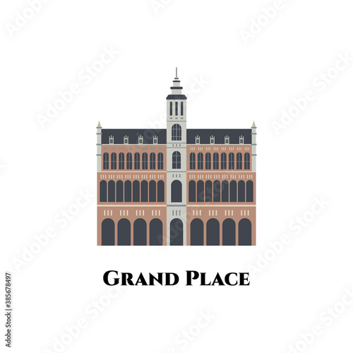 Grand Place icon on white b...