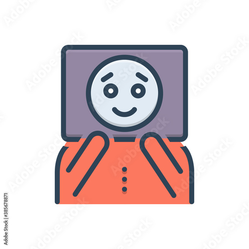 Color illustration icon for pretend