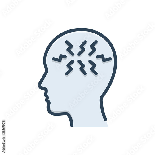 Color illustration icon for ptsd