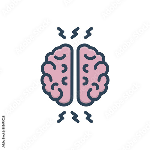 Color illustration icon for ptsd