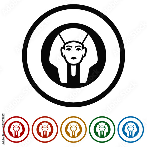Pharaoh ring icon, color set