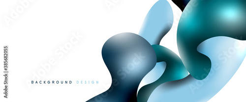 Bubbles abstract background. Liquid splashes on white vector template
