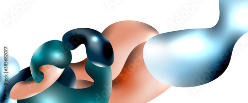 Bubbles abstract background. Liquid splashes on white vector template