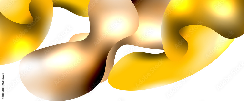 Bubbles abstract background. Liquid splashes on white vector template
