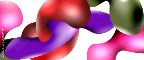 Bubbles abstract background. Liquid splashes on white vector template